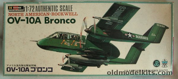 Hasegawa 1/72 North American Rockwell OV-10A Bronco - US Marines (Markings for 2 Aircraft), JS-022-200 plastic model kit